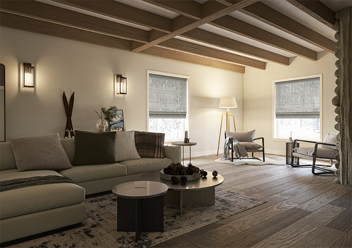 Sahara Voile, Metallic Grey - Motorised Roman Blind - Image 6